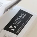 Mosaic Associates logo shown on an architectural blueprint.