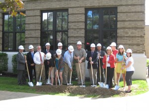 District officials, project team members, students and teachers gather to kick off groundbreaking