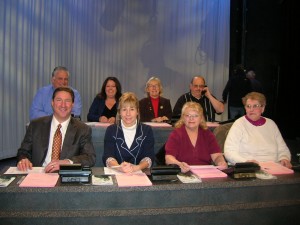 Deborah Dunn, back row second from left, volunteers with fellow Patriot Hills of NY Executive Committee members at a recent WMHT pledge drive