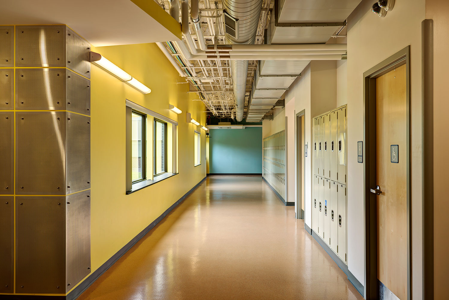 10,000 square feet accommodates common areas and provides corridors to connect the building wings throughout the campus to improve student circulation and safety.