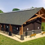 Final rendering of Mosaic Associates architectural design for the Taconic State Park showerhouse.