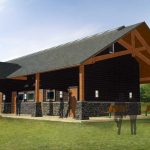 View 2: Final rendering of Mosaic Associates architectural design for the Taconic State Park showerhouse.