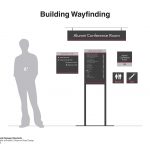 Building wayfinding signage design: Mosaic developed new signage standards for the entire SUNY Plattsburgh campus sign system from monumental entrance signs to classrooms.