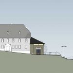 Architectural elevation of St. Paul's Center design by Mosaic Associates, which performed an adaptive reuse and community needs analysis for the congregation.
